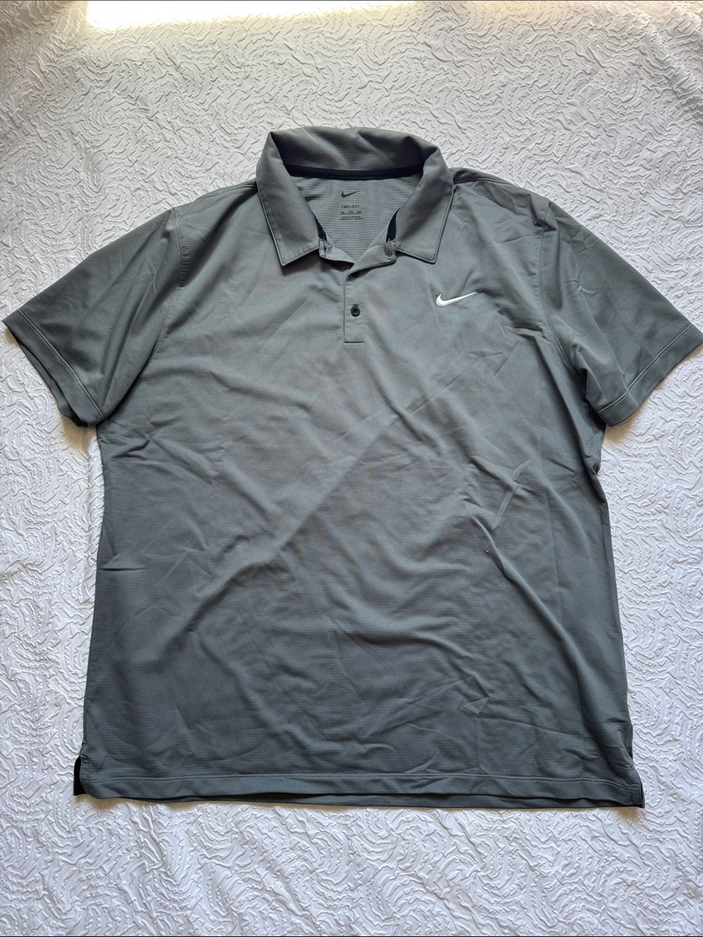 Nike Men’s Gray Polo with White Swoosh